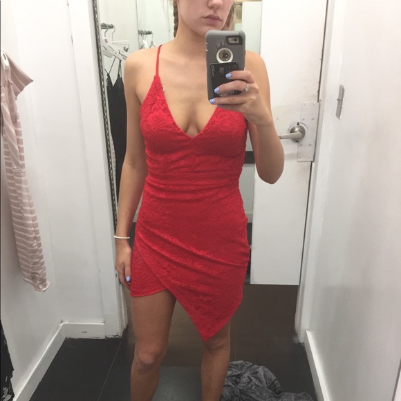 NWT red lace LOVE CULTURE dress - Picture 1 of 3